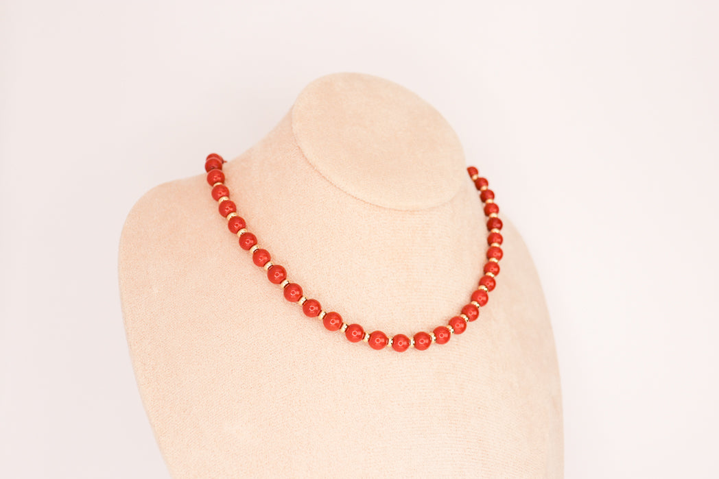 CIRCÉ | Red Jasper and 18 and 24 carat gold-plated necklace