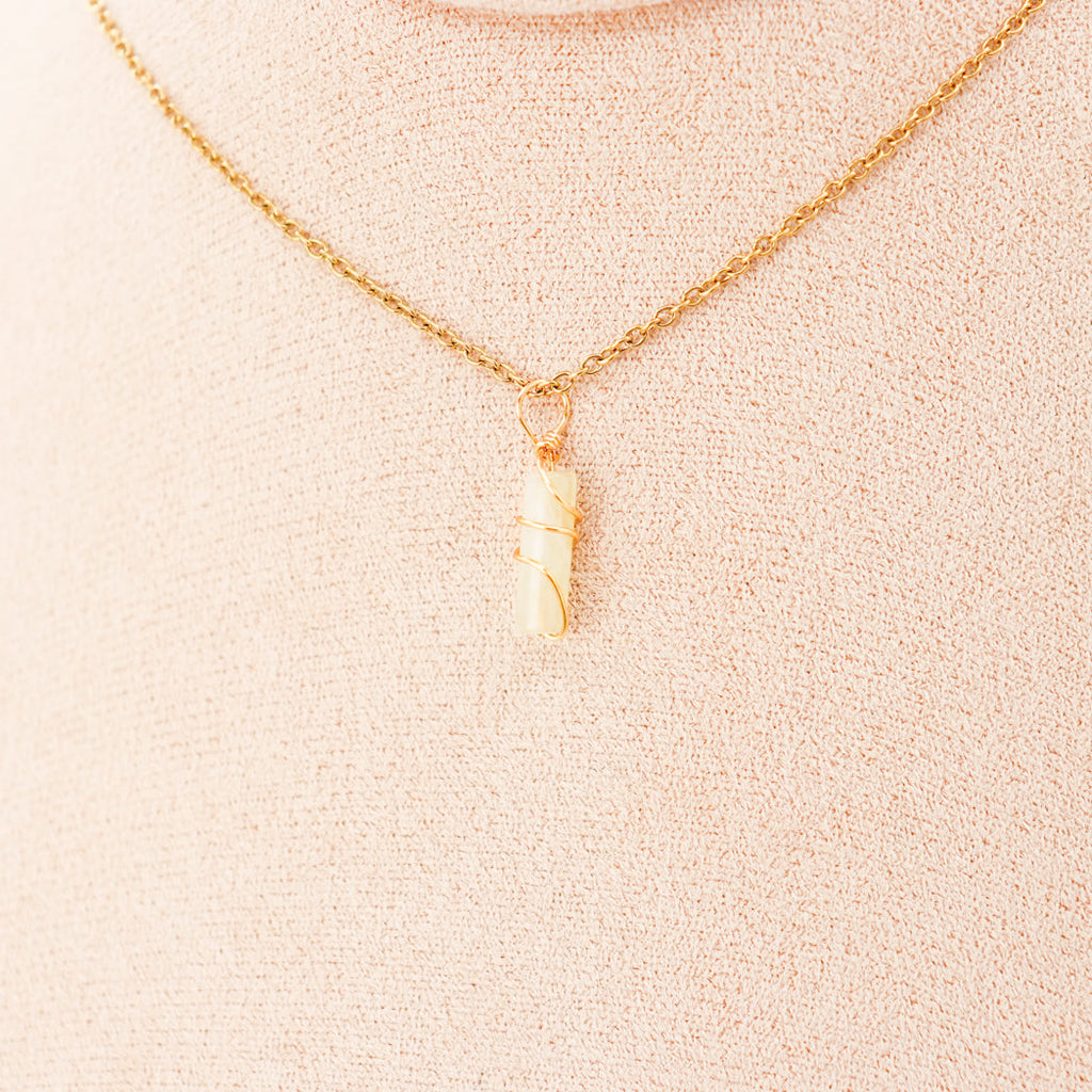 Pendentif | Mini piliers en Jade "Fleurs de prunier"