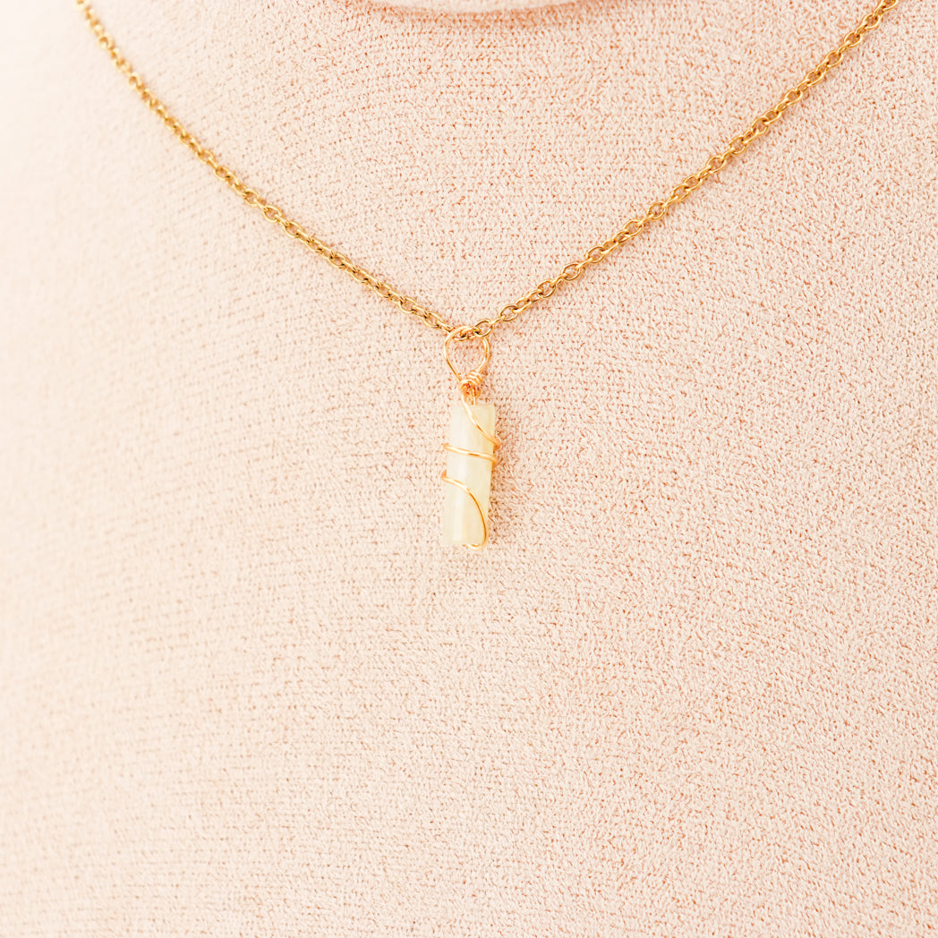 Pendentif | Mini piliers en Jade "Fleurs de prunier"