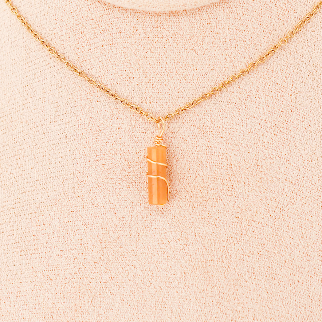 Pendentif | Mini piliers en Jade "Fleurs de prunier"