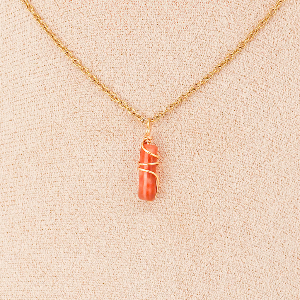 Pendentif | Mini piliers en Jade "Fleurs de prunier"