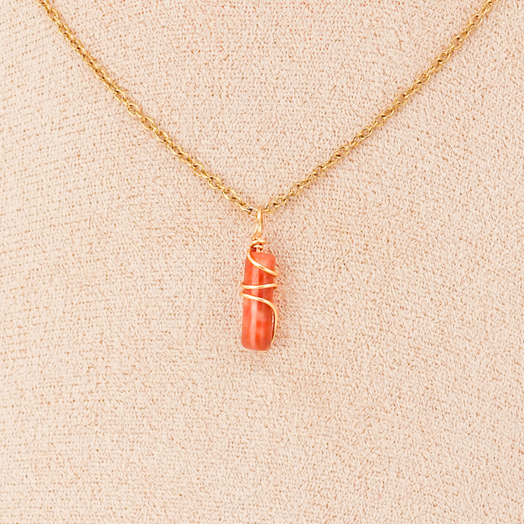 Pendentif | Mini piliers en Jade "Fleurs de prunier"