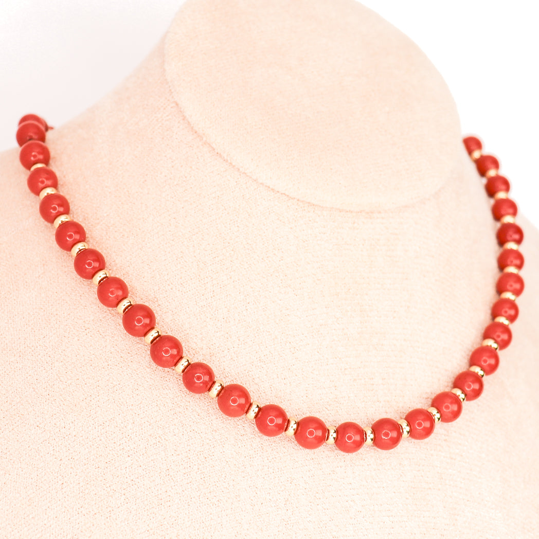 CIRCÉ | Red Jasper and 18 and 24 carat gold-plated necklace