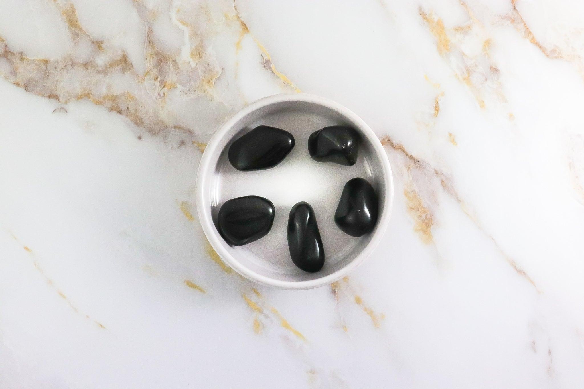 Silver Obsidian rolled stone